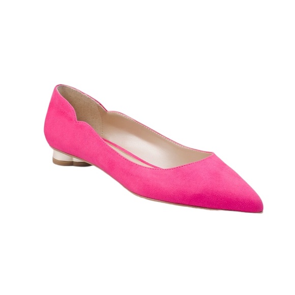 White House Black Market Shoes - White House Black Market Bellamy Scalloped Flat Hot Pink Size 7